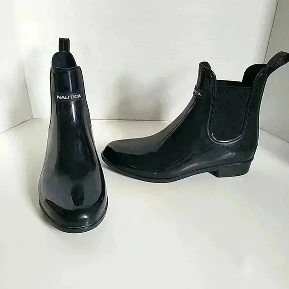Nautica Shoes - Nautica Cliff Port Lurex Black Ankle Winter/ Rain Boots Slip On Size 6